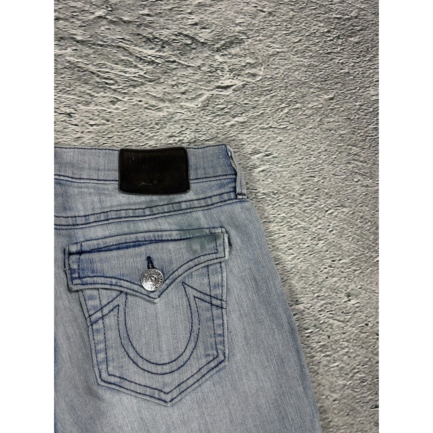True Religion black Bootcut jeans washed blue Becca