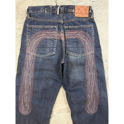 Evisu jeans daicock big logo gradient purple pink white