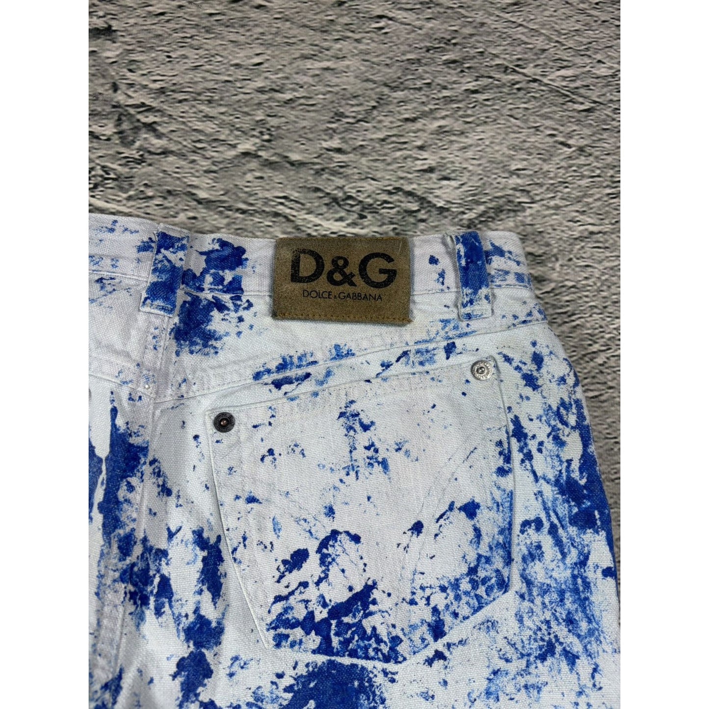 Dolce & Gabbana Painted flared jeans denim white blue