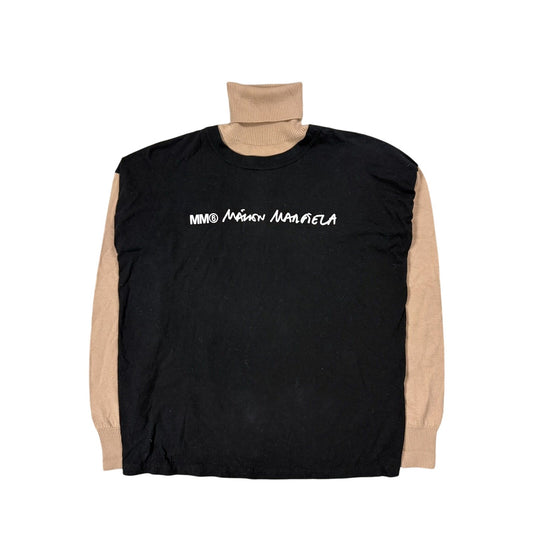 MM6 Maison Margiela Beige/Black turtleneck sweater T-shirt