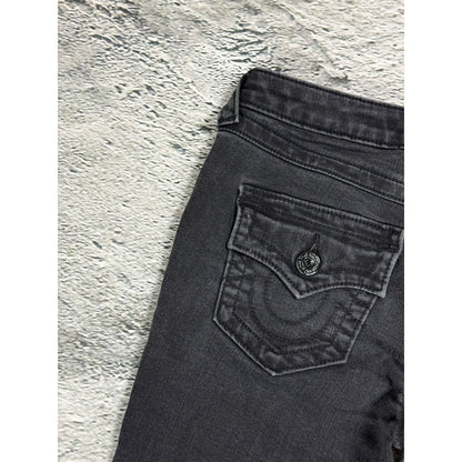 True Religion bootcut jeans black thick stitching Y2K Becca