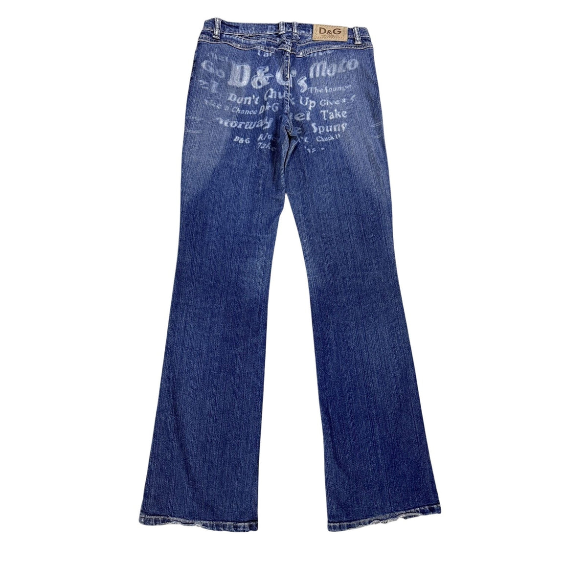 Dolce & Gabbana flared jeans painted DG Y2K