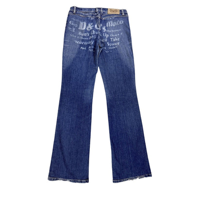 Dolce & Gabbana flared jeans painted DG Y2K