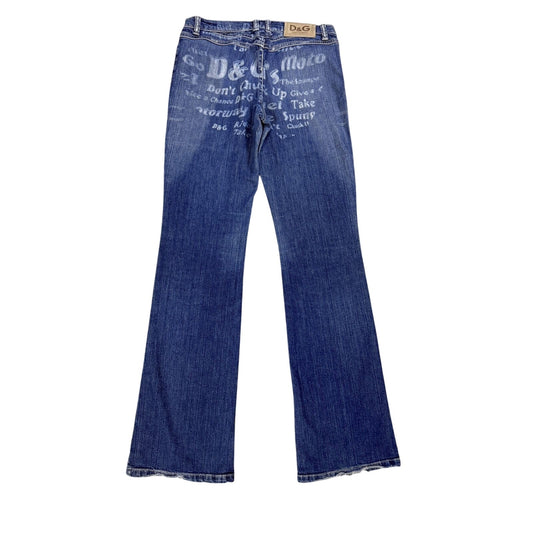 Dolce & Gabbana flared jeans painted DG Y2K