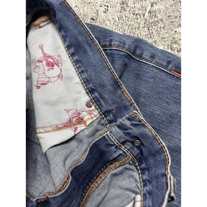 True Religion blue jeans contrast stitching Billy flared Y2K