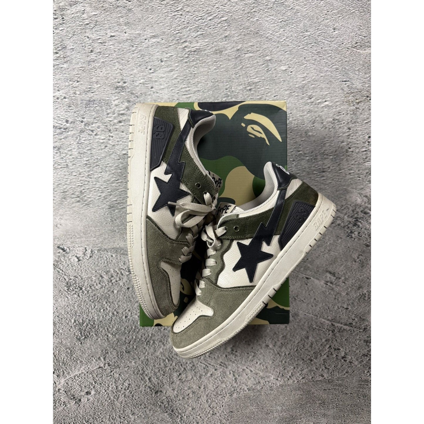 Bapesta Sk8-sta Bape sneakers khaki green a bathing ape