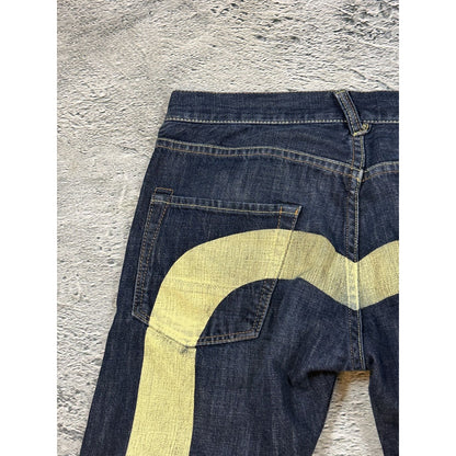 Evisu jeans daicock big logo white navy Ramen EU ED