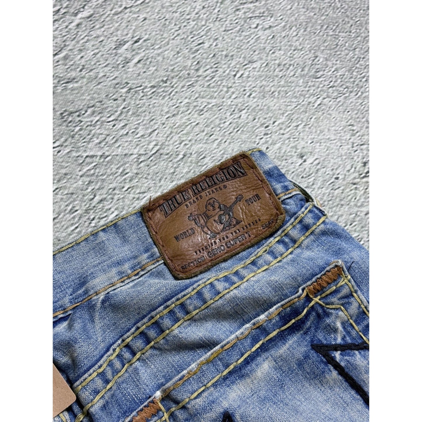 True Religion blue jeans Y2K Geno vintage thick stitching