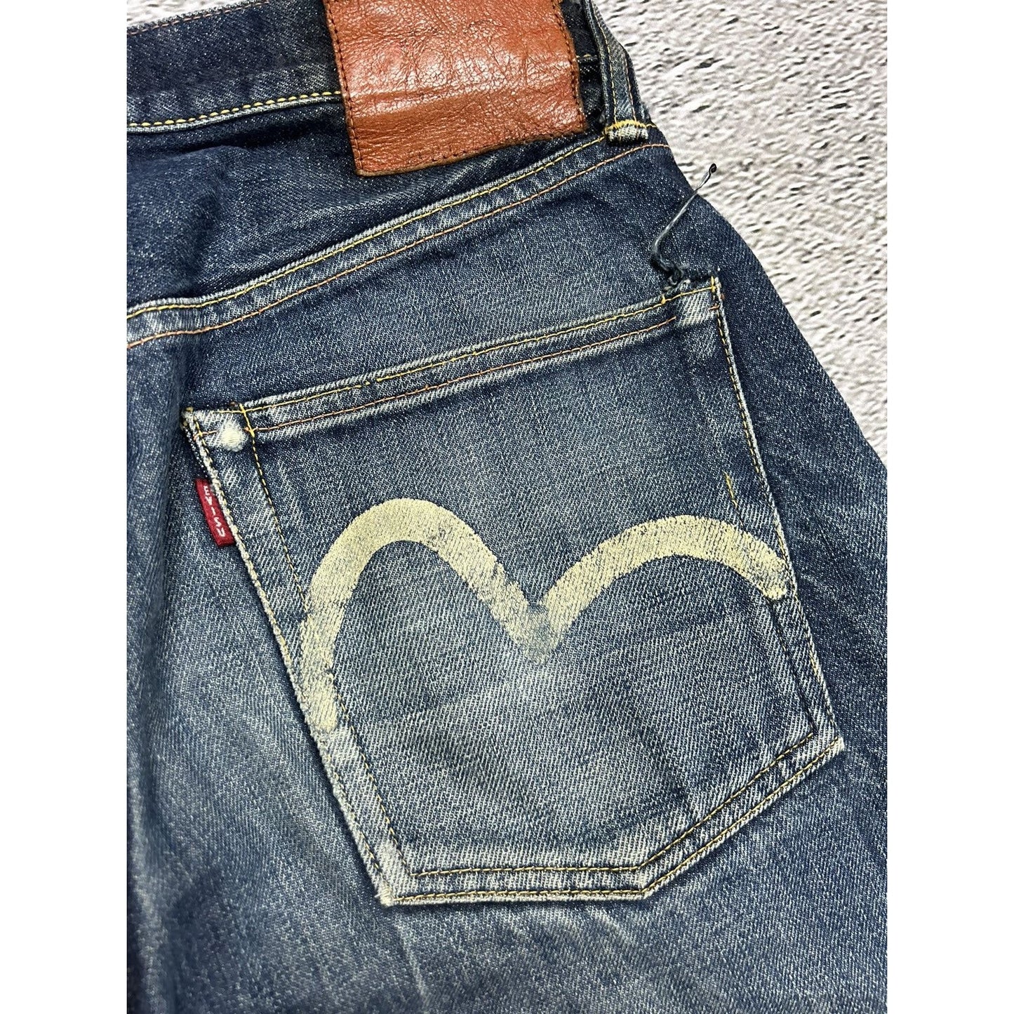 Evisu jeans vintage navy white seagulls selvedge