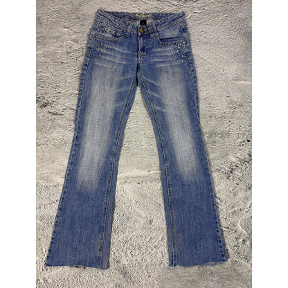 Southpole flared jeans denim pants Y2K rhinestones