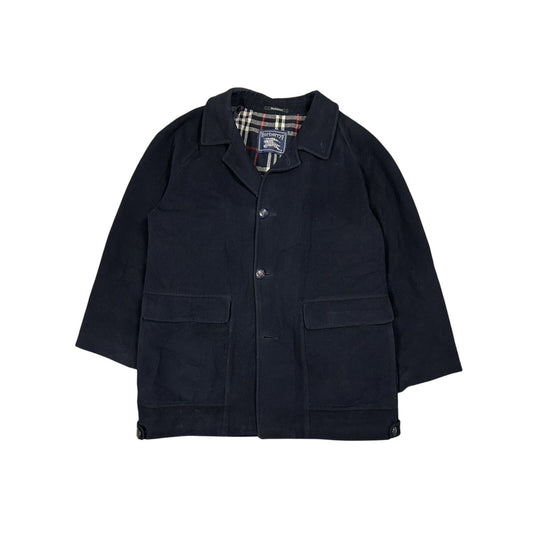 Burberrys coat navy vintage nova check Burberry wool