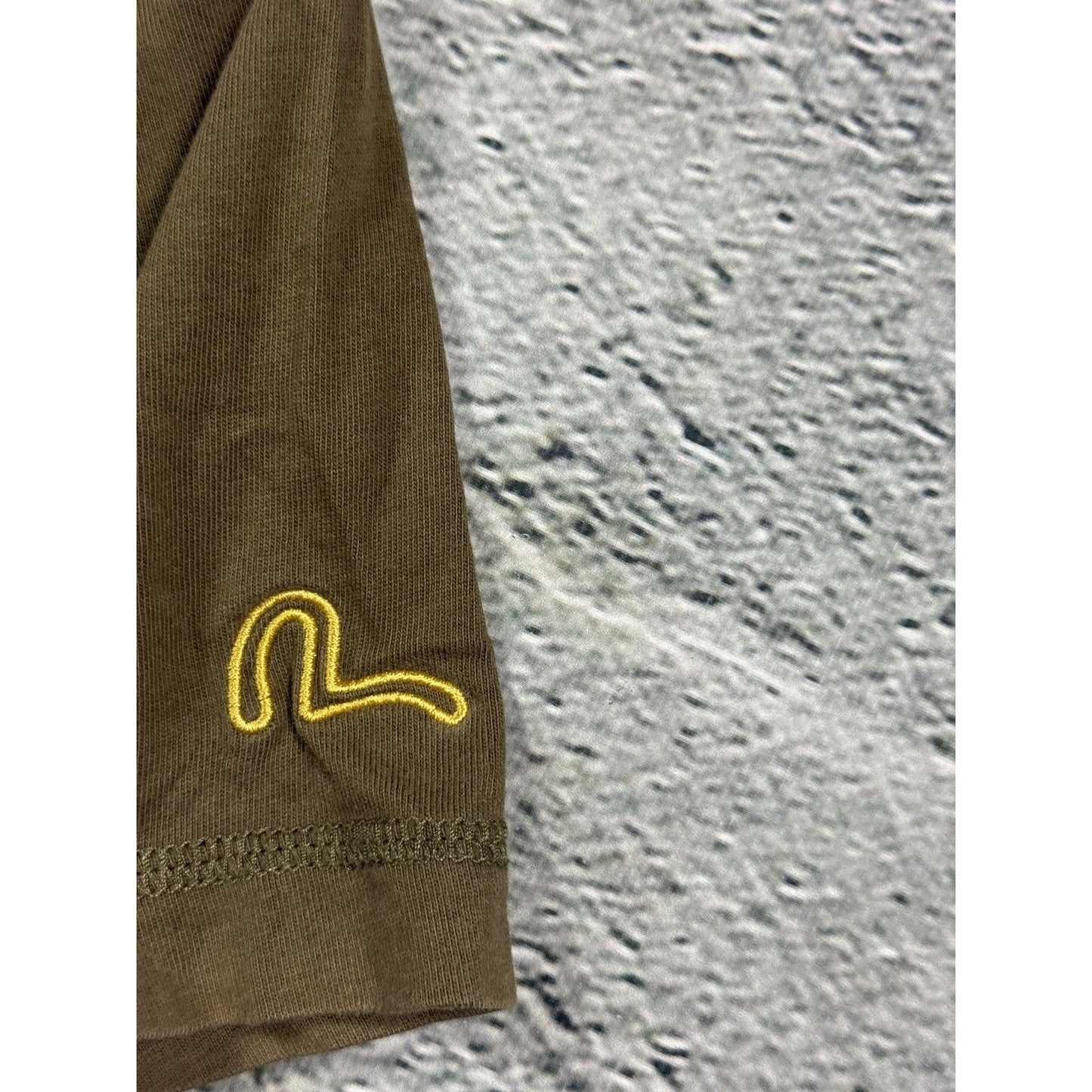 Evisu Yamane t-shirt vintage embriodered logo khaki