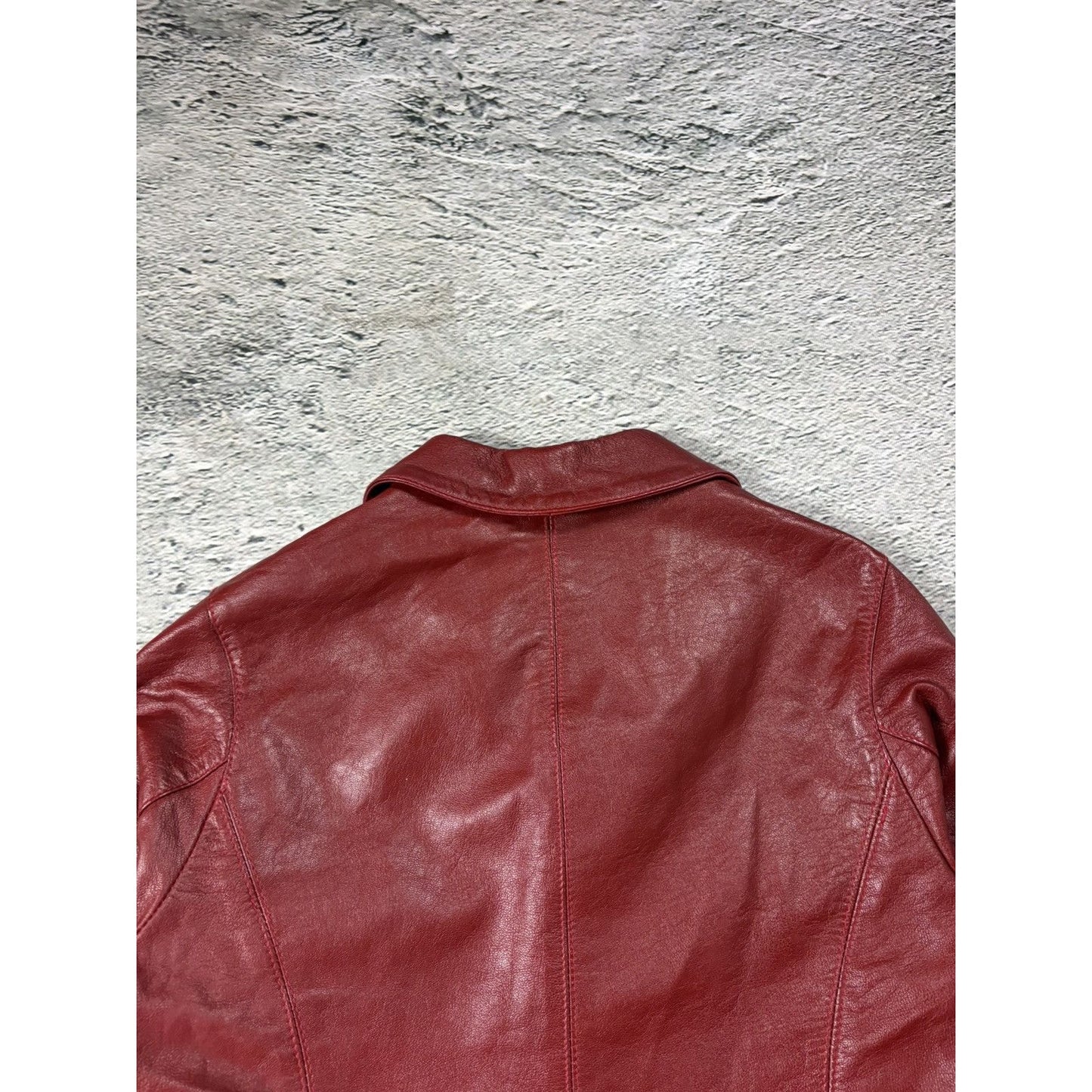 Red Rock Star Leather blazer Jacket vintage Y2K