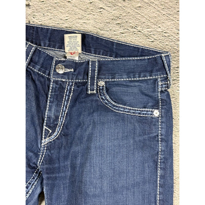 True Religion blue jeans white stitching Y2K bootcut
