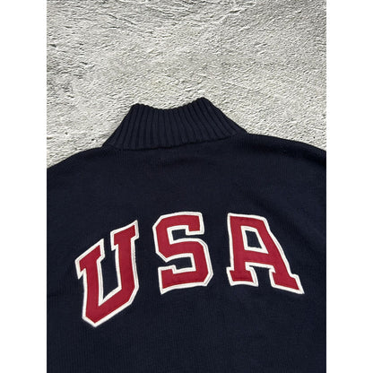 Chief Keef Polo Ralph Lauren zip sweater USA big pony navy