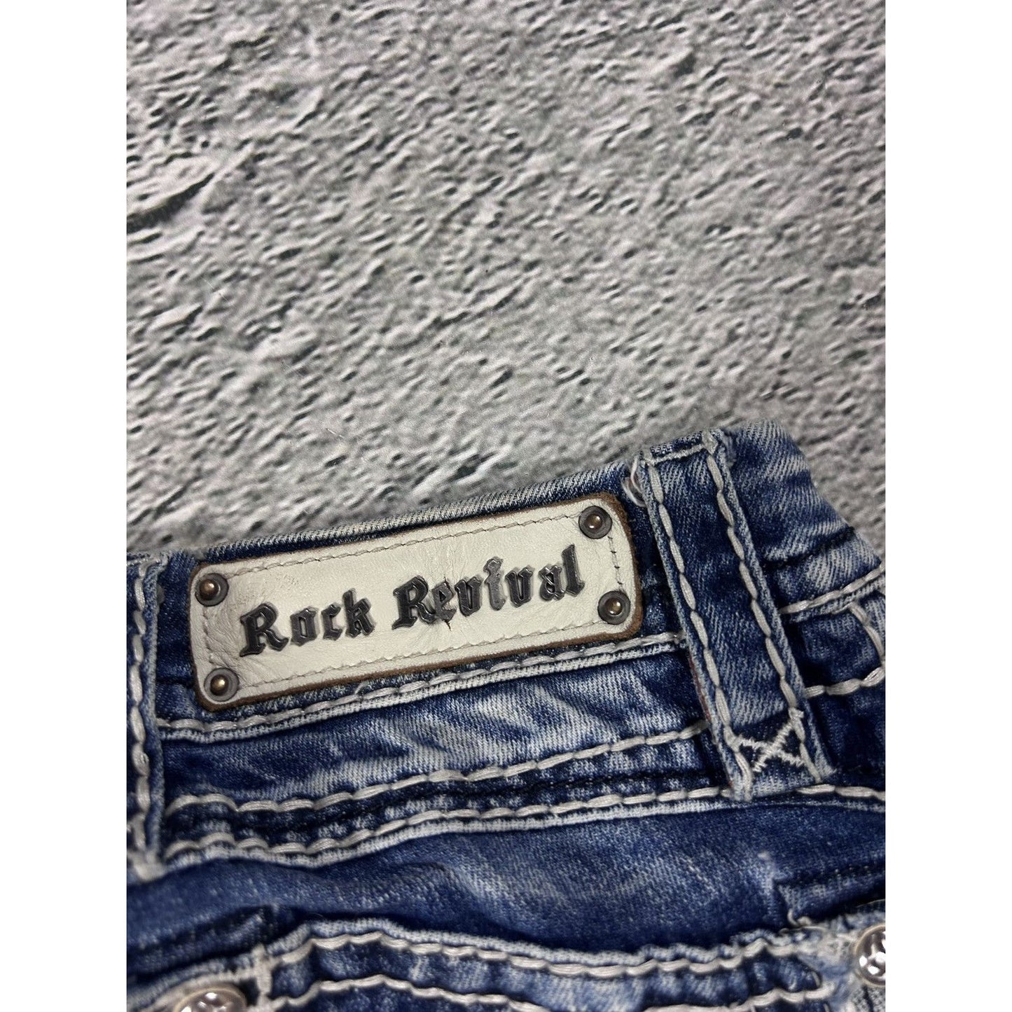 Rock Revival rhinestone glitter jeans Y2K flared denisa