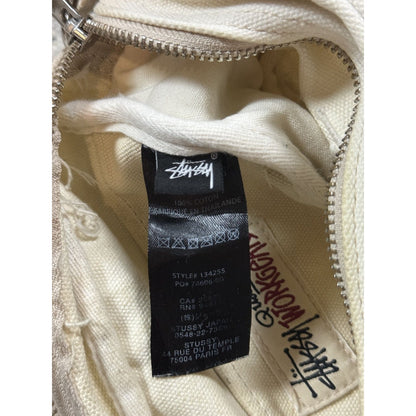 Stussy shoulder bag cream white embriodered
