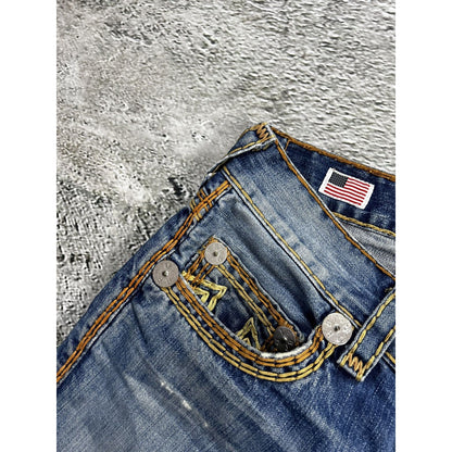 True Religion navy jeans thick stitching Bobby super QT