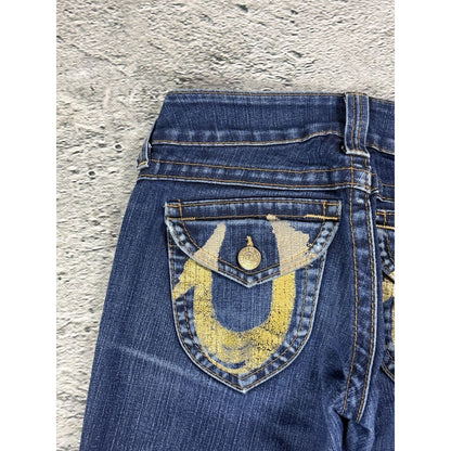 True Religion jeans flared blue Gold painted