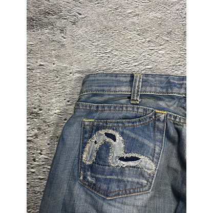 Evisu EU ED jeans vintage denim pants seagulls baby blue