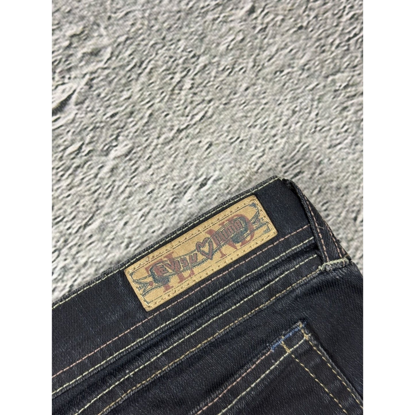 Evisu x Puma vintage flared black jeans seagulls Y2K
