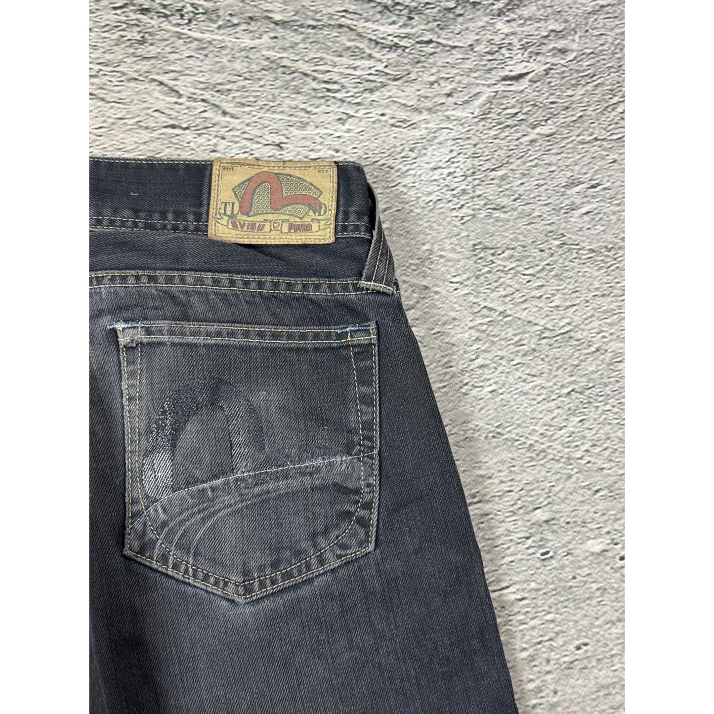 Evisu x Puma vintage black jeans seagulls Y2K
