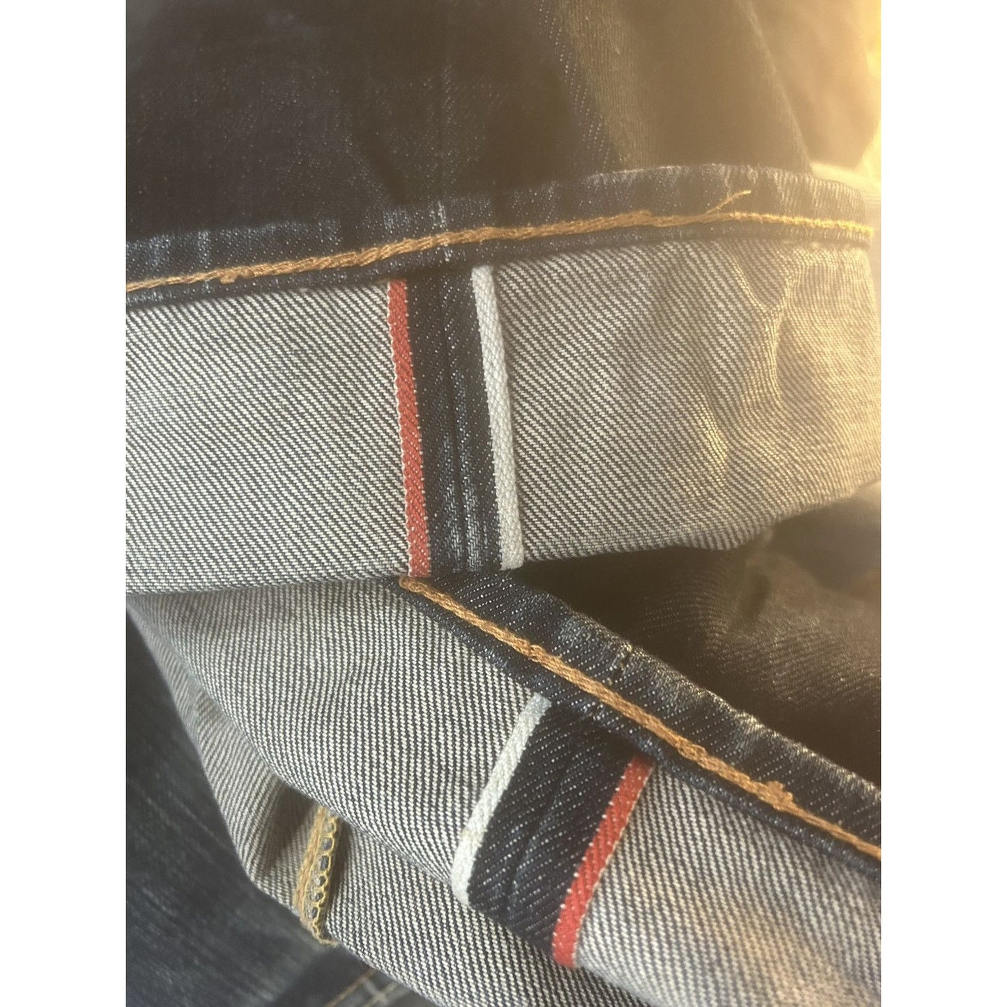 Evisu jeans white daicock big logo blue selvedge denim