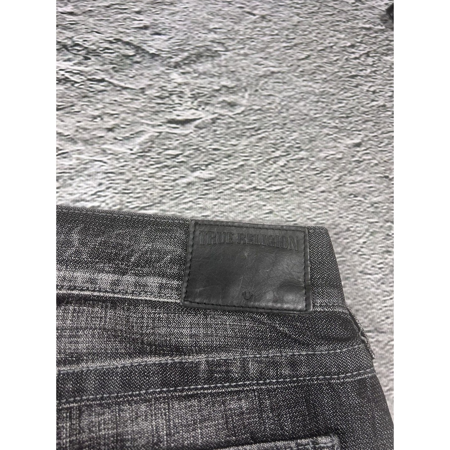 True Religion black dark grey jeans geno reflective