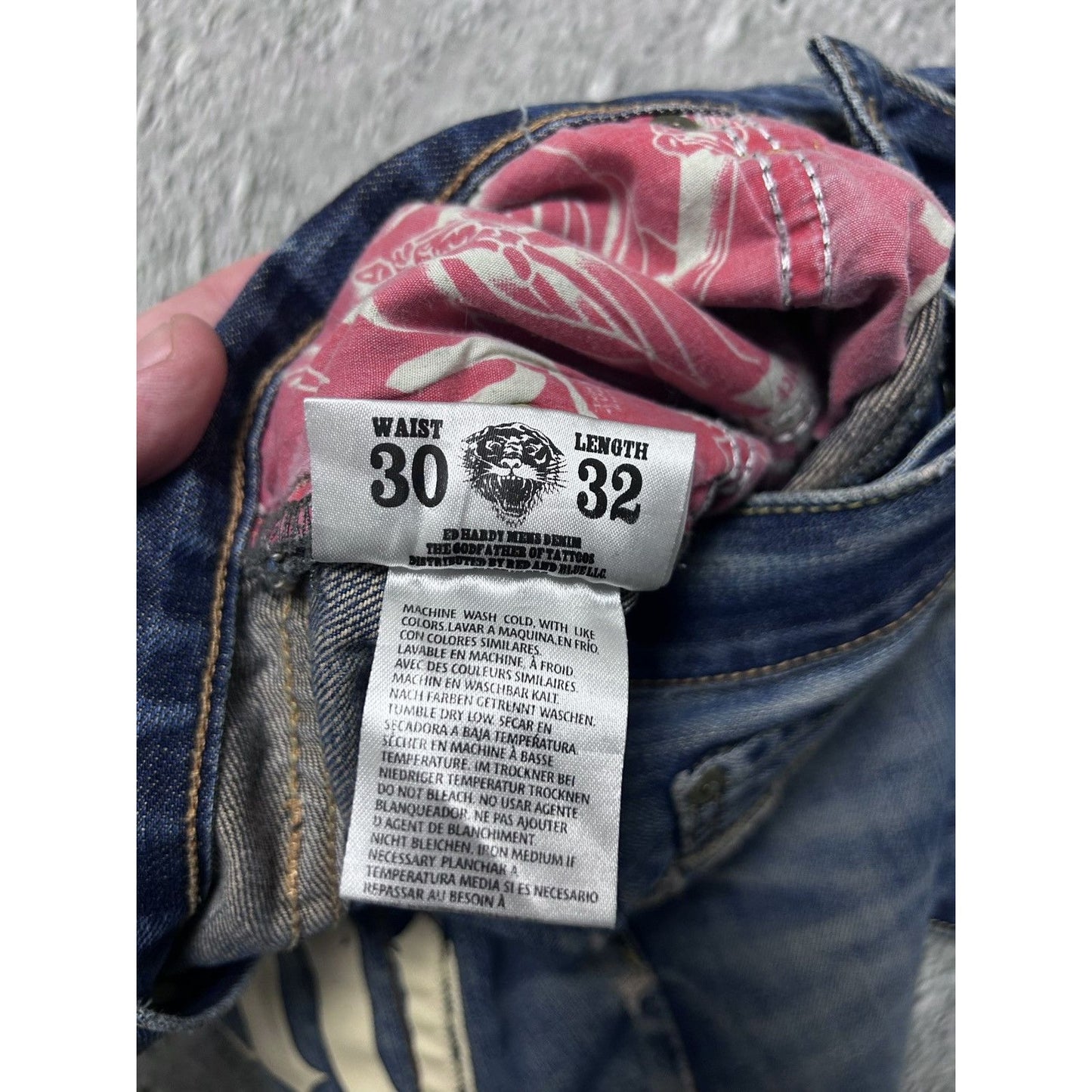 Ed Hardy Christian Audigier vintage jeans big logo pants