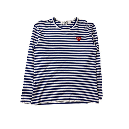 Comme Des Garcons PLAY CDG stripped Longsleeve blue heart