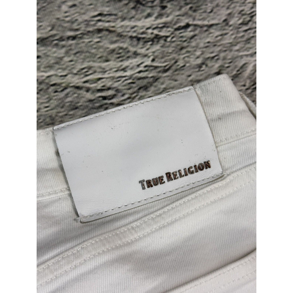 True Religion jeans biker rocco white washed Y2K slim skinny