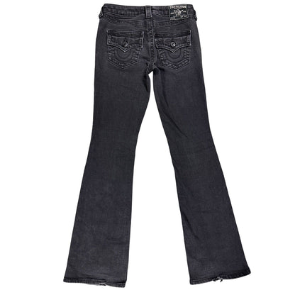 True Religion bootcut jeans black thick stitching Y2K Becca