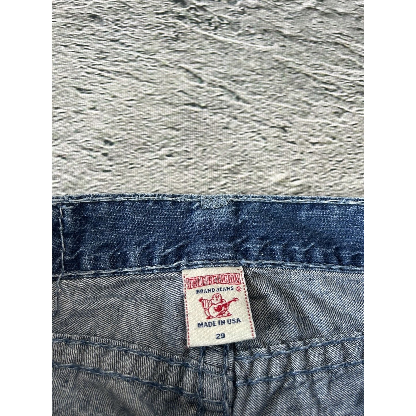 True Religion vintage jeans Blue thick stitching Vince Y2K
