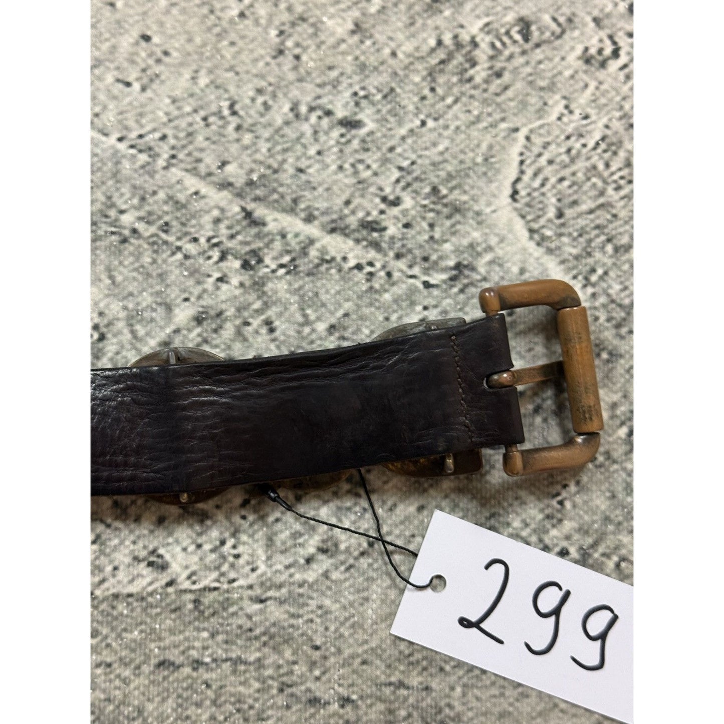 Dolce & Gabbana leather belt big buckle Y2K brown