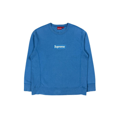 Supreme box logo crewneck blue bogo FW18