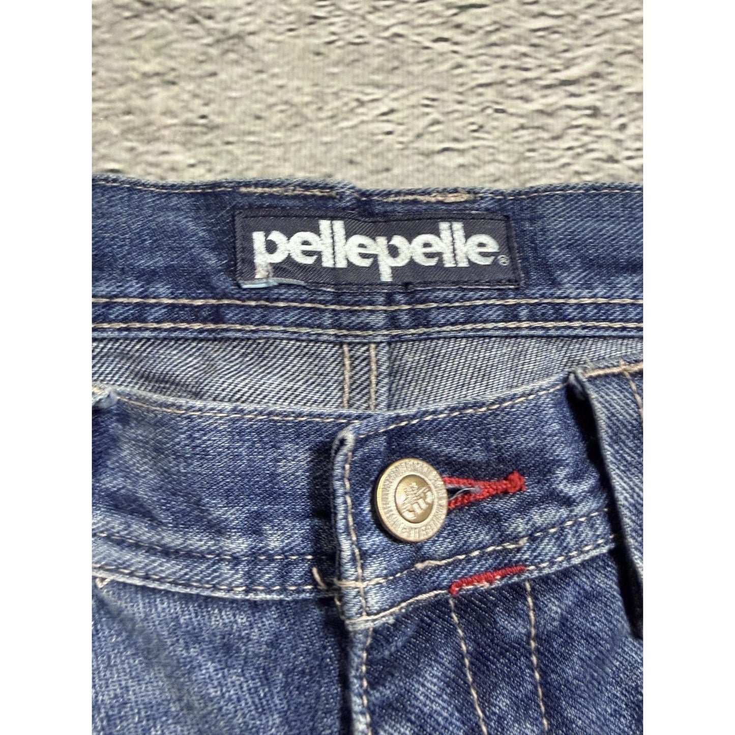 Pelle Pelle vintage stone washed blue jeans Y2K baggy denim