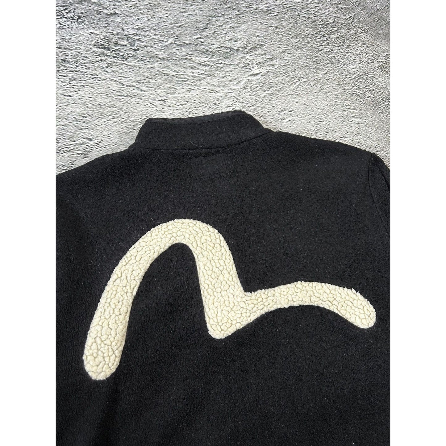 Evisu fleece black vintage big logo seagull multipocket