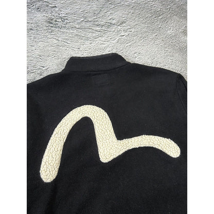 Evisu fleece black vintage big logo seagull multipocket