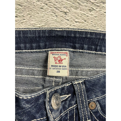 True Religion blue jeans flared bootcut stitching becky