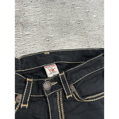 True Religion vintage black jeans denim thick stitching Y2K