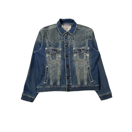 True Religion denim jacket trucker washed White stitching