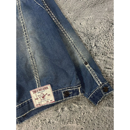 True Religion denim jacket trucker washed White stitching