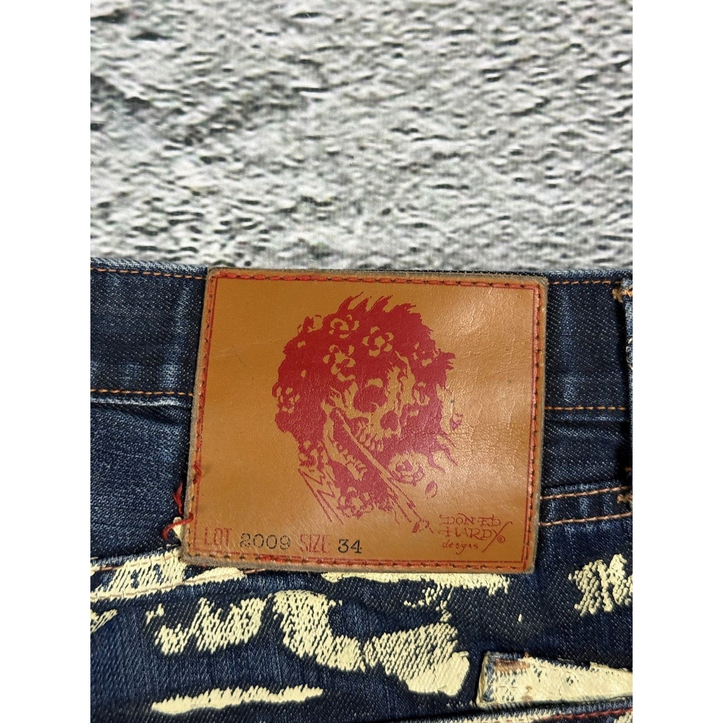 Ed Hardy Christian Audigier vintage jeans big logo dragon