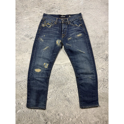 Ed Hardy vintage jeans tigers embroidered big logo pants