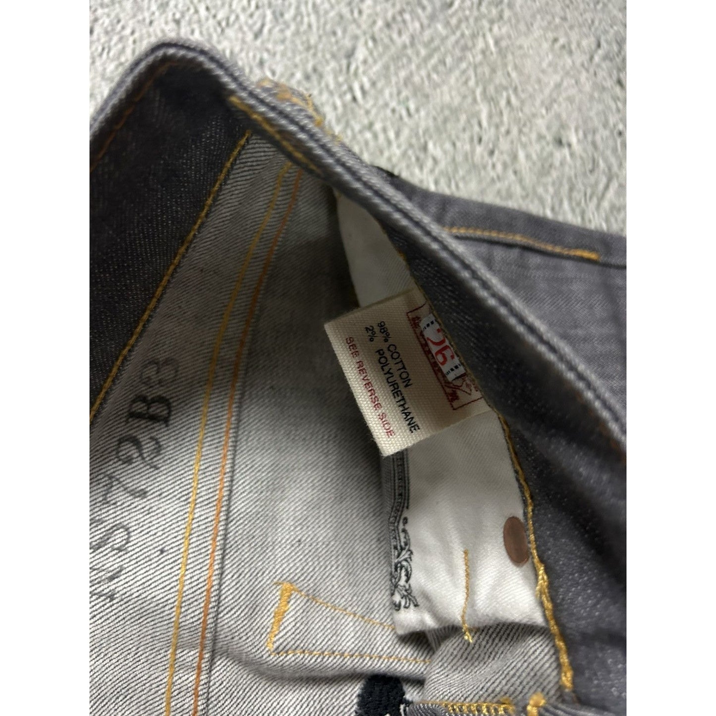 Evisu vintage daicock skull logo grey jeans black
