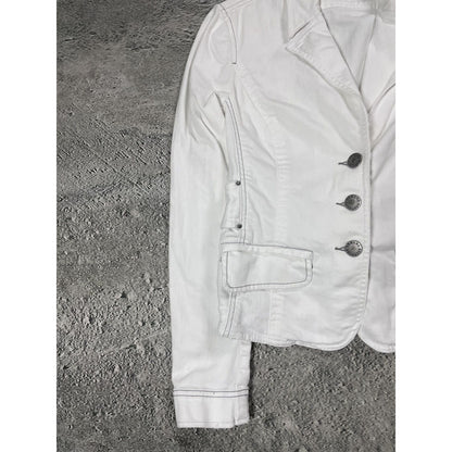 Armani Exchange denim jacket avant garde white Y2K