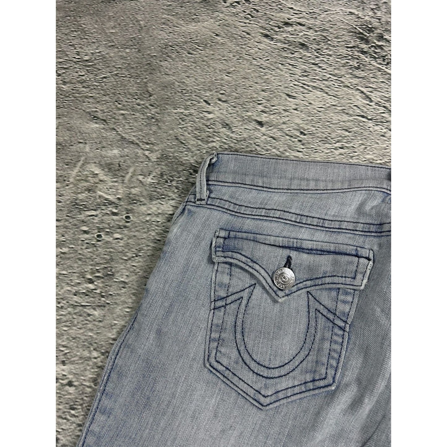 True Religion black Bootcut jeans washed blue Becca