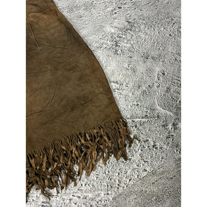 Diesel leather mini skirt goatskin brown Y2K avantgarde