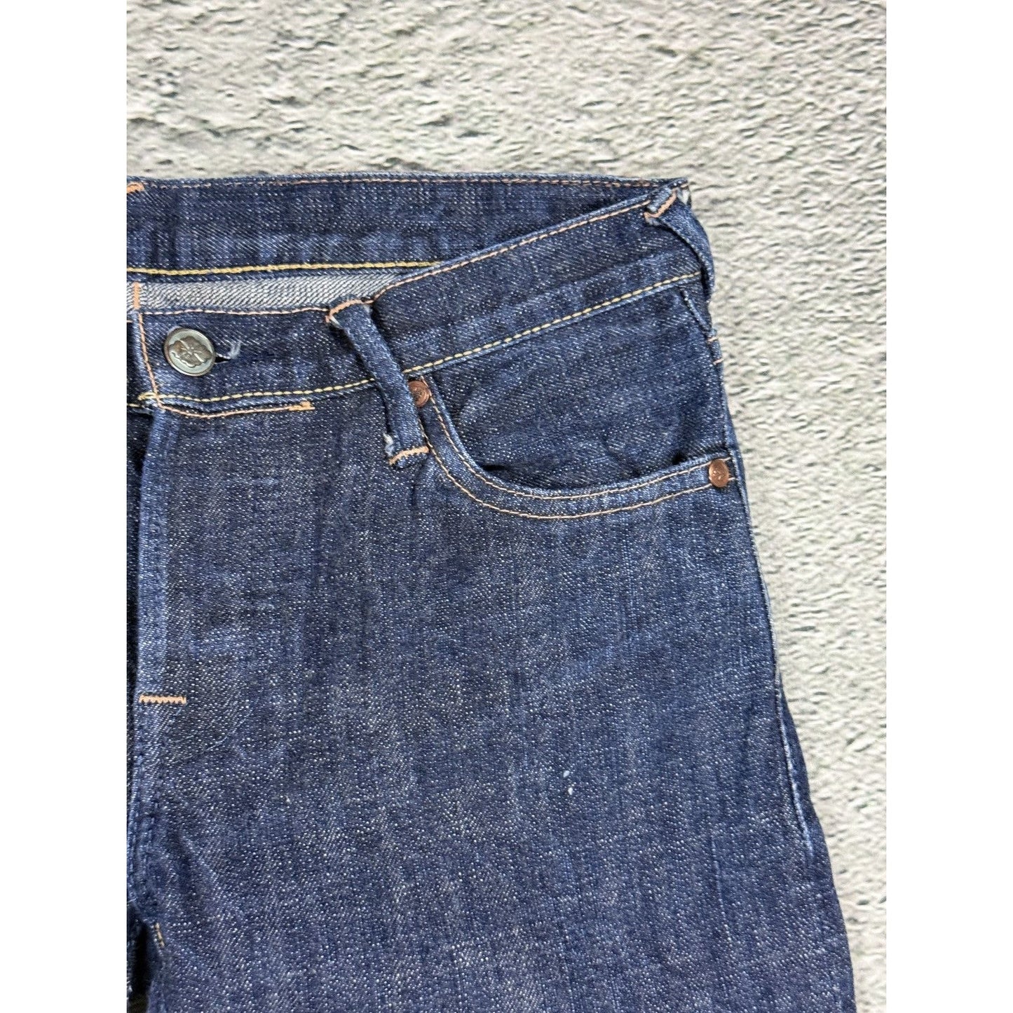 Evisu Yamane jeans bootcut navy vintage smiley face gull