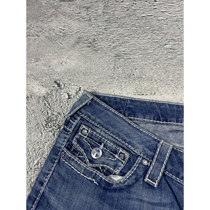 True Religion jeans swarovski rhinestones white stitching